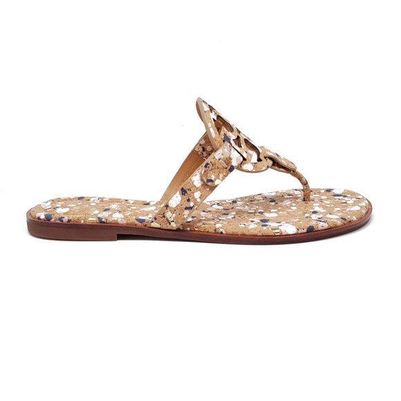 Tory Burch Miller Cork Sandals New Ivory Confetti - Picture 3 of 10